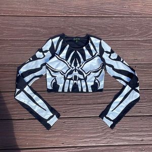 Dolls Kill Halloween/Skeleton crop top